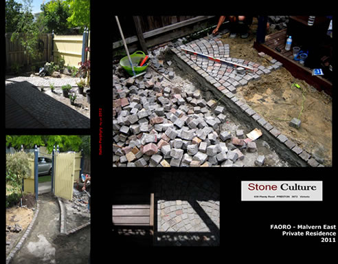 cobblestone garden path