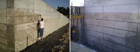 radcon concrete wall application