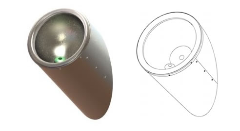 round urinal and drawing