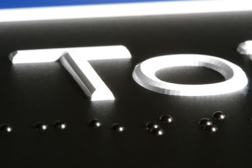 braille signage close up