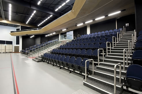 decoreagle continuous slotted acoustic panels freeman college auditorium