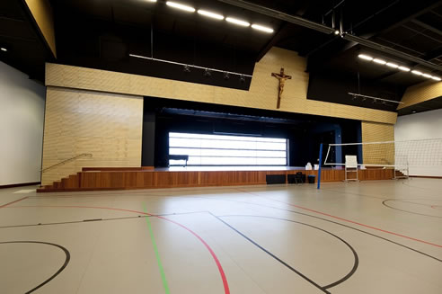 continuous slotted acoustic panels auditorium