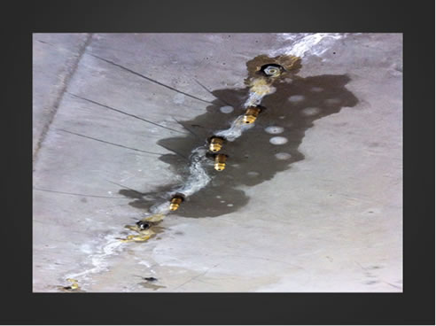 polyurethane filling voids in concrete