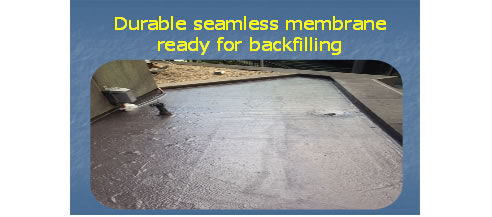 seamless waterproof membrane ready for backfilling