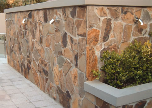 flag stone retaining wall