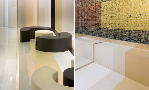 trend q floor with gold mosaic inset