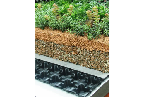 cross section green roof systems