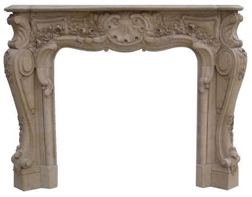 french classical stone fireplace