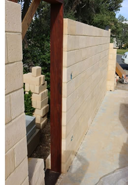 timbercrete sandstone brick 360 series wall