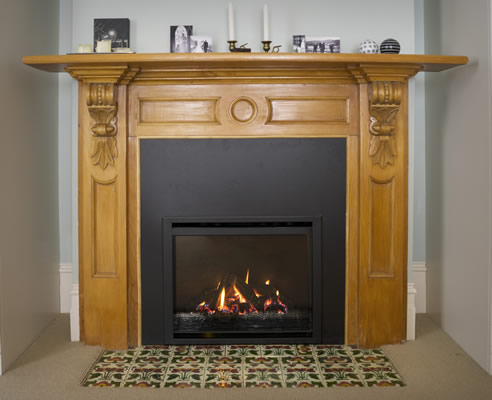 retro-fitted gas fireplace