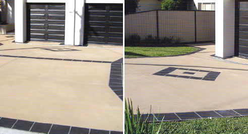 resurfaced concrete driveway