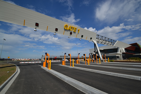 multi entry exit boom gates and card reader bollards