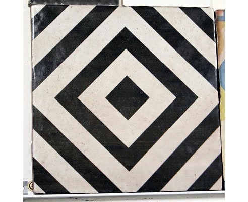 black and white geometric tile