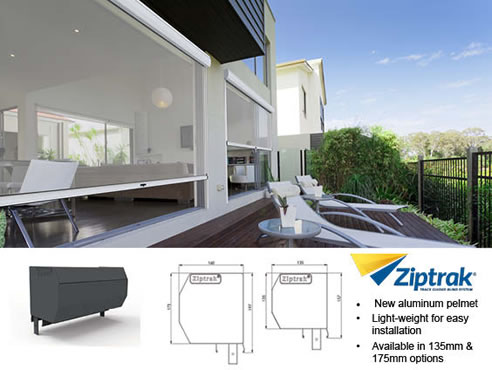 ziptrack aluminium pelmet