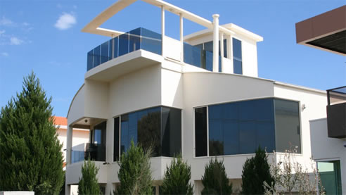modern house tinted windows