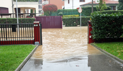 flooded driveway