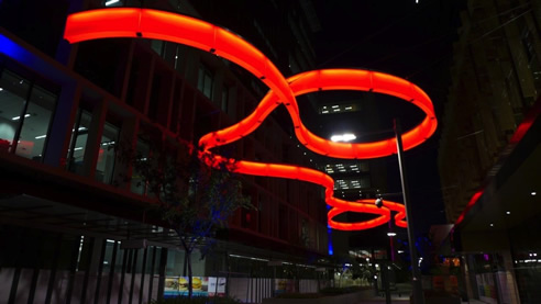 led lit public art sculpture