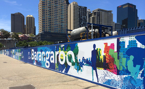 barangaroo construction hoarding