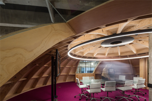 inside timber dome
