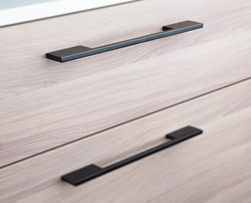 black anodised drawer handle