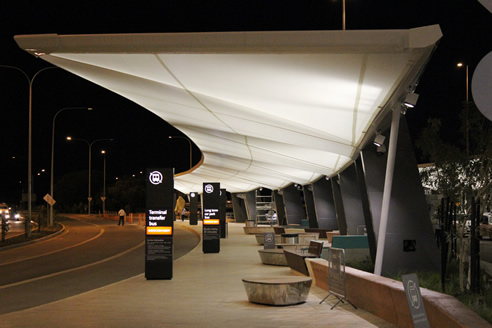 fabric canopy bus shelter