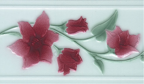 embossed floral ceramic tile