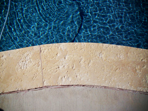 Seal travertine saltwater pools with Dry-Treat