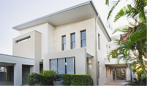 polystyrene Clad and Rendered House