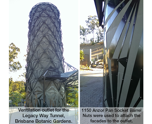 barrel nuts for legacy way tunnel at brisbane botanic gardens