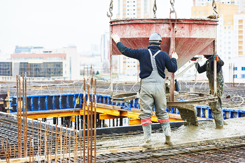 pouring concrete