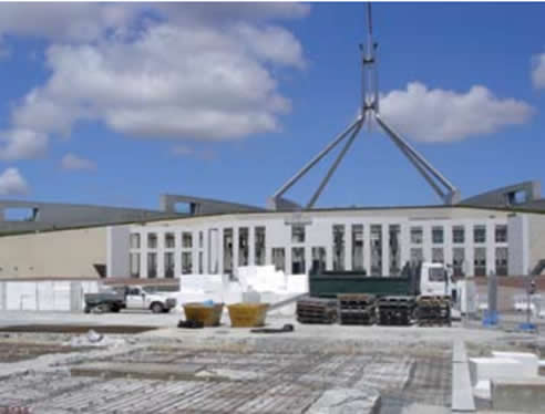 Diamond Pod under slab insulation at parliment house