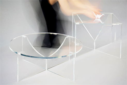 Perspex acrylic table designs from Mitchell Group