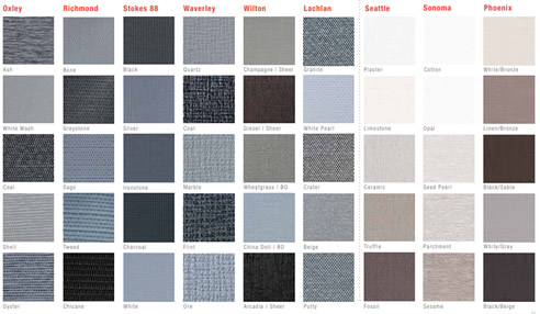 blind fabric swatches