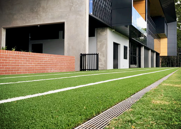 Trench Drains with Anti-Slip Grates for Sports Facilities from ACO