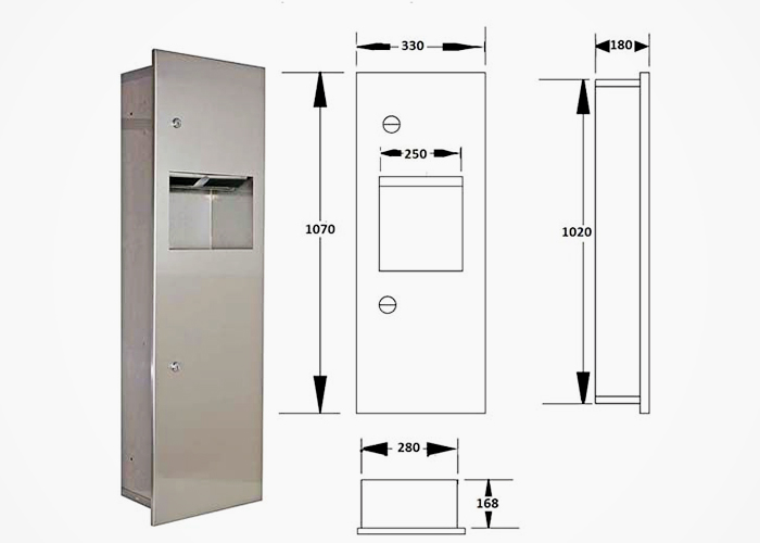 S-132 Paper Towel Dispenser and Receptacle from Star Washroom