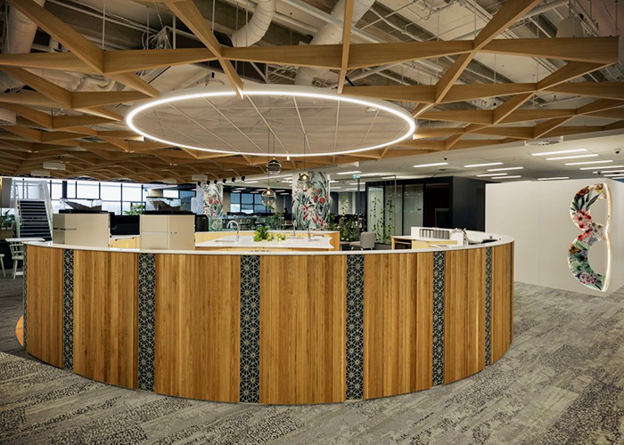 Woven MAXI BEAM Ceiling for Urban Office by SUPAWOOD