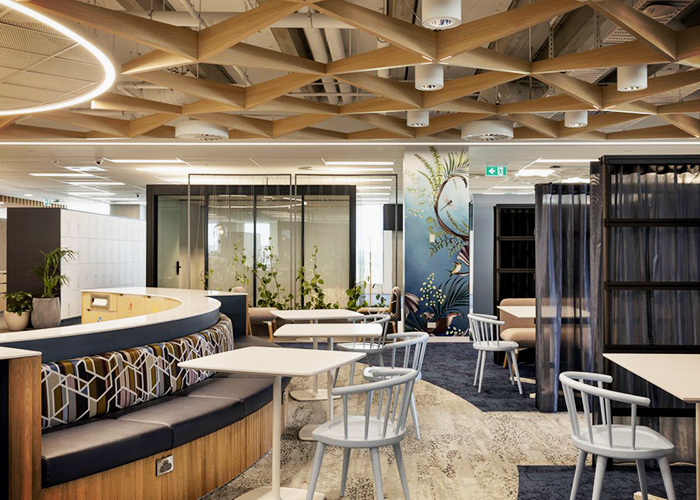 Woven MAXI BEAM Ceiling for Urban Office by SUPAWOOD