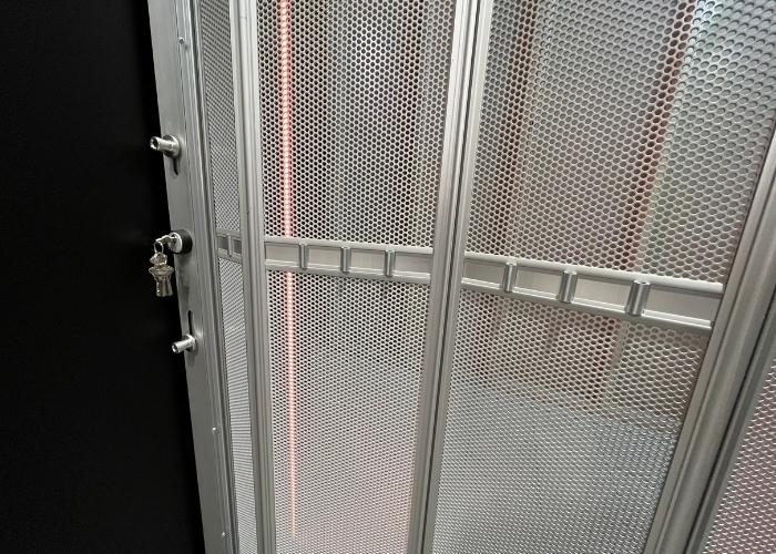 Quality Commercial Sliding Doors with Perforated Mesh Infill by ATDC