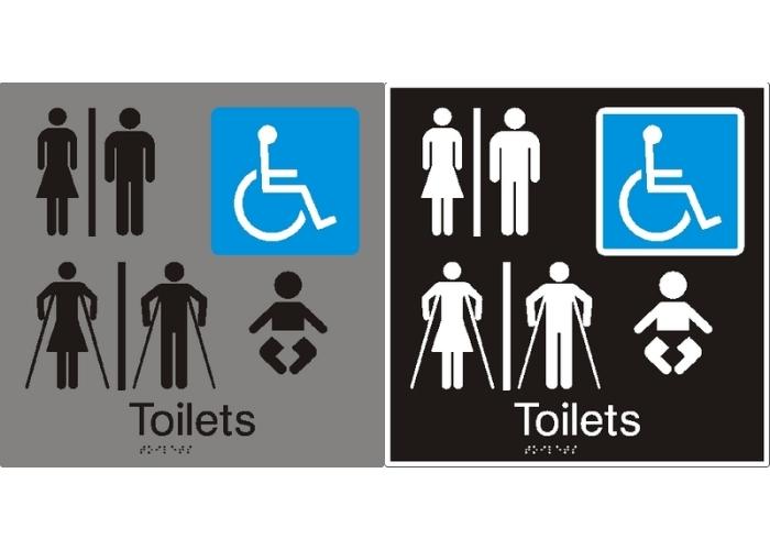 Toilet Area Tactile Braille Signage by Hillmont Braille Signs