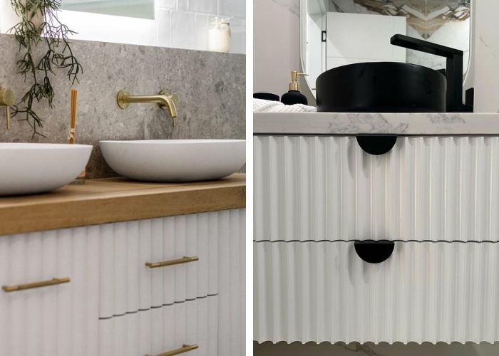 Custom Textured Vanities for Bathrooms by 3D Wall Panels