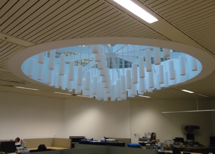 Decorative Acoustic Suspended Rondo Baffles from Acoustic Answers