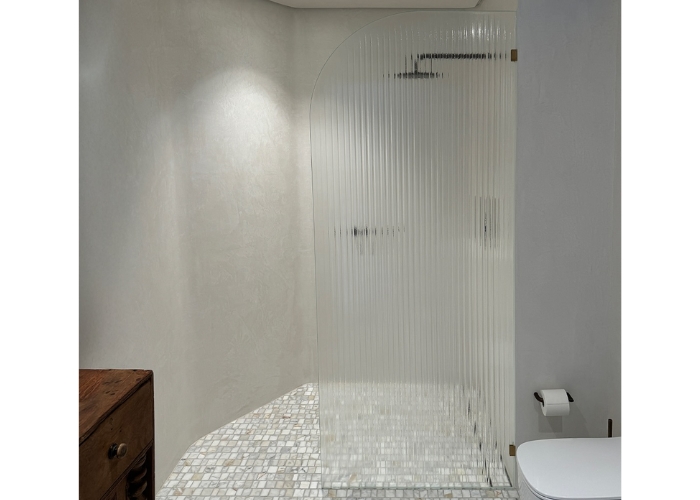 Textured Glass Shower Screen by Axolotl
