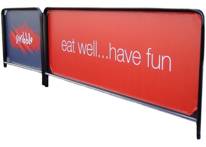 Custom Printed Barriers for Alfresco Dining by Instant Shade Umbrellas