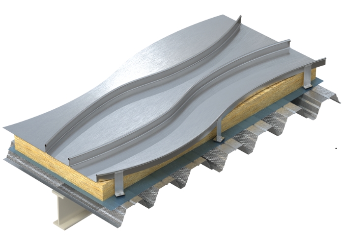 Standing Seam System for 3D Geometric Buildings by Kingspan