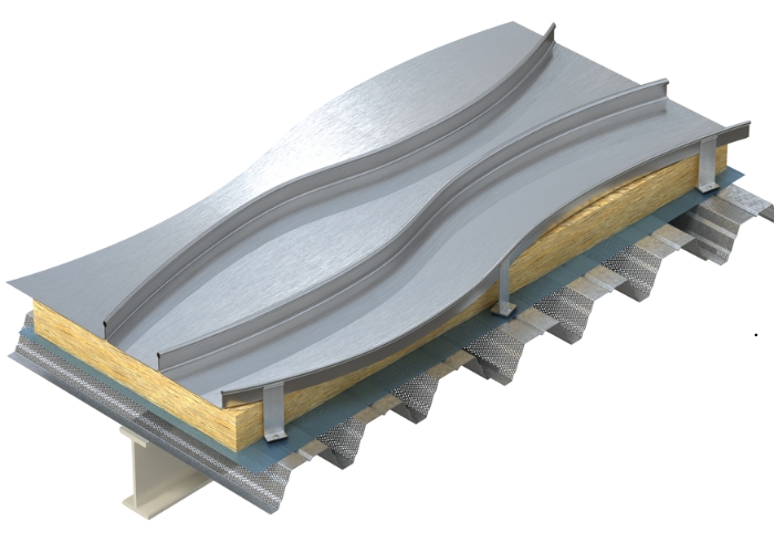 Standing Seam System for 3D Geometric Buildings by Kingspan