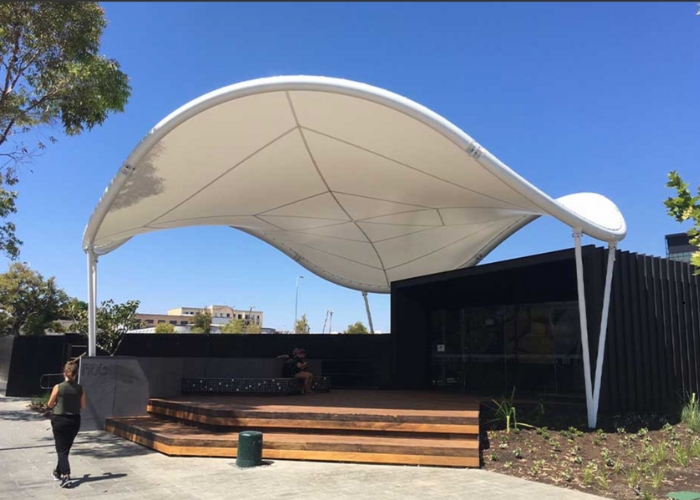 Saddle-Like Shade Structure for Weatherproofing from Makmax Australia