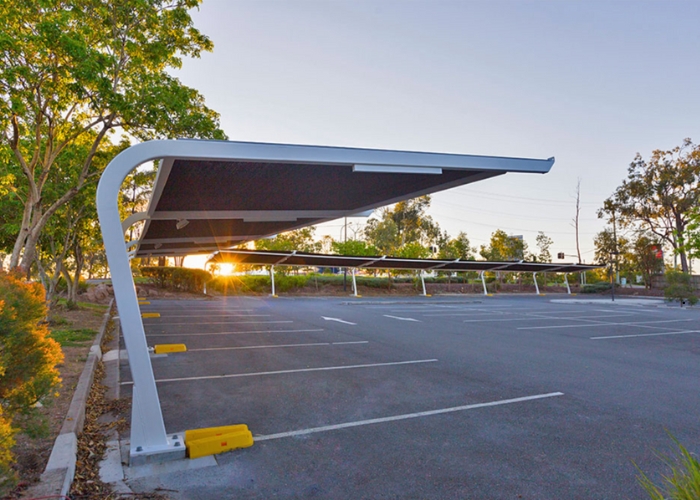Commercial Carpark Shade and Weather Protection System from Makmax Australia