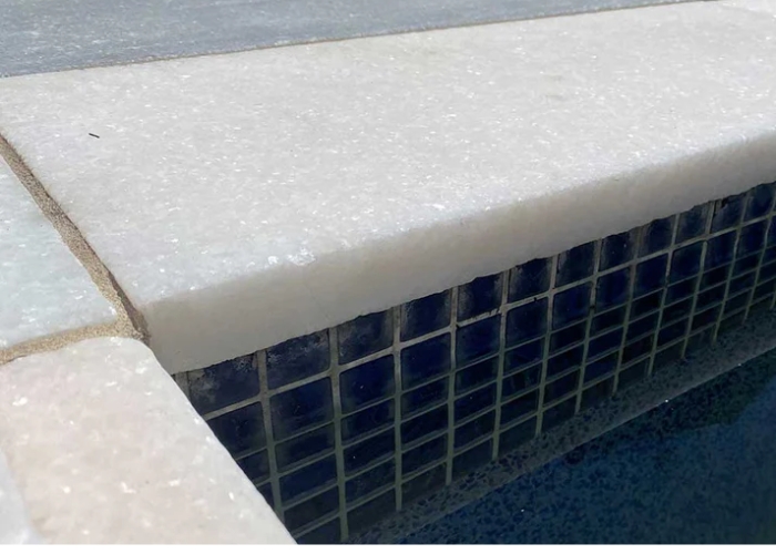 Bianco Marble Bullnose Coping for Pools by Simons Seconds