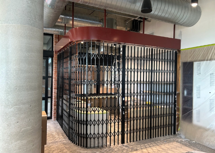 Curved Retractable Security Doors for Commercial Interiors by ATDC
