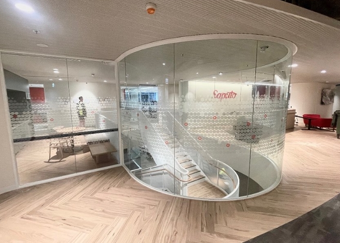 Curved Glass Partition for Stairwells by Bent & Curved Glass
